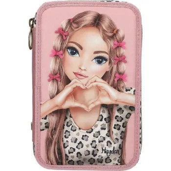 Penál Top Model TOPModel třípatrový penál s výbavou a mašličkami – Leoheart (Hayden)