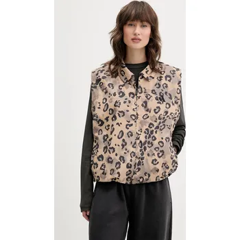 Dámská vesta Vesta adidas Animal Print 3-Stripes béžová barva, přechodná, JV6957 80X, vel. M