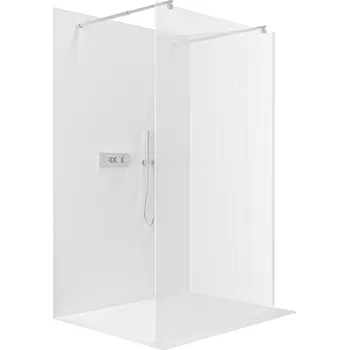 Cerano Sprchová zástěna Walk-in Onyx Duo L/P, 8 mm, kulatá vzpěra, chrom, rýhované sklo, 120x200 cm, CER-8050BD2255