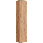 Comad Vysoká koupelnová skříňka Capri Oak 800, 170x35x33 cm, dub zlatý