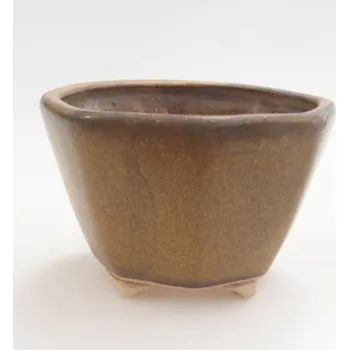 Květináč Keramická bonsai miska 9 x 7,5 x 3,5 cm hnědá 160933
