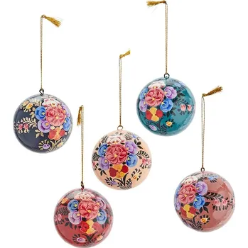 Vánoční dekorace Sada vánočních ozdob Madam Stoltz 7 cm 5-pack více barev AL.11046 vícebarevná MLC