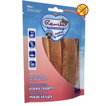 Pamlsek pro psa Renske zdravé sušené maso - lososové plátky 100g