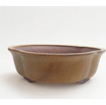 Květináč Keramická bonsai miska 18 x 17 x 6 cm hnědá 160974