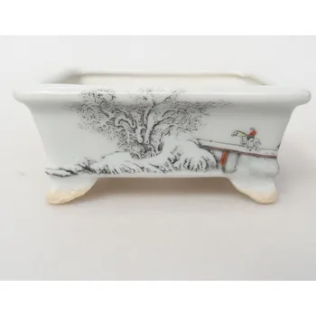 Květináč Mini bonsai miska 8 x 6 x 3 cm bílá 162912