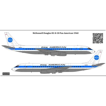 Plastikový model Obtisky Douglas DC-8 Pan Am pro Veb Plasticart - BSmodelle BSM100589