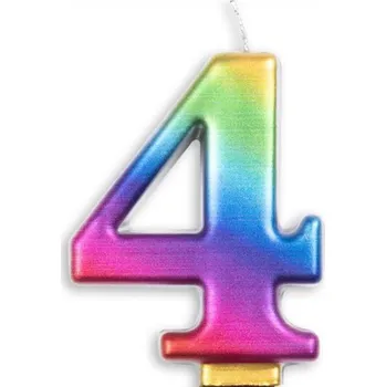 Dortová svíčka SVÍČKA Na Dort Narozeninová ČÍSLICE "4" Dekorativní 8 cm TORTOVÝ topper