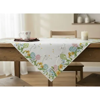 Velikonoční vzorovaný ubrus na stůl 3D BUNNY III. 85x85 cm Mybesthome 3D aplikace