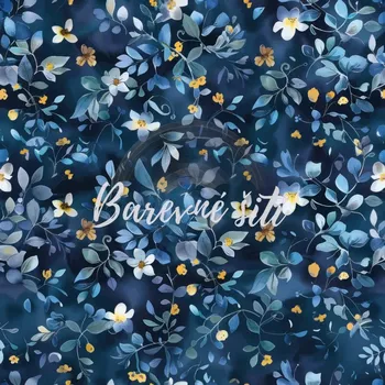 Úplet, Modrožluté kvítky a lístečky (E) (Top kvalitní úplet Bella digitisk)