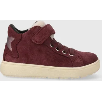 Dívčí tenisky Dětské semišové sneakers boty Geox J36HYC 022BH J THELEVEN WPF fialová barva J36HYC.022BH.24.27 49X, EUR 26