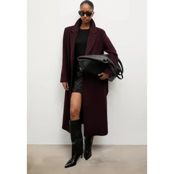 Vlněný kabát Answear.LAB vínová barva, přechodný, dvouřadový WA24.KPD004 83X, vel. L