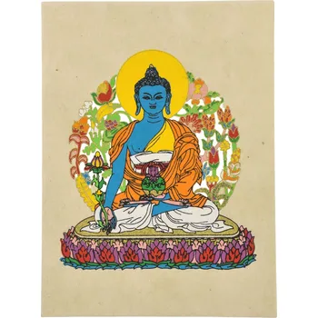 SANU BABU Přáníčko s obálkou vyrobené z ručního papíru s obrázkem Medicine Buddha, 12x16cm