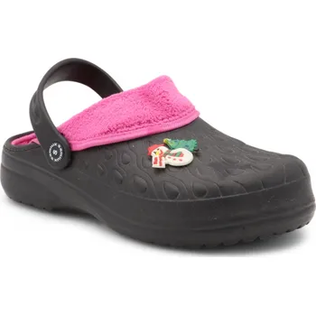 Dámské žabky SAMLUX® Dámské clogsy s kožíškem černé/růžové 9968 Barva: Black, Velikost: 40