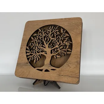 Lampička Li-Go "Dub v kruhu" lampa 31x31cm provedení povrchu: bílá