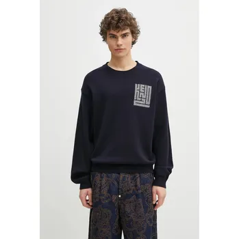 Pánský svetr Vlněný svetr Kenzo Kamon pánský, tmavomodrá barva, FF55PU7283BA.79 59X, vel. XL