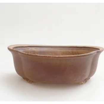 Květináč Keramická bonsai miska 18 x 17 x 6 cm hnědá 160975