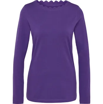 Pánské oblečení 714532 - Tchibo - Triko se zvlněným okrajem - pro ženy - vel. M 40/42 - barva: fialová