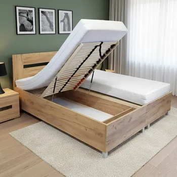 Postel Dvoulůžko SALLY | 160x200 cm | polohovací rošt otvírací | VÝBĚR MATRACE A ODSTÍNU | výroba v ČR