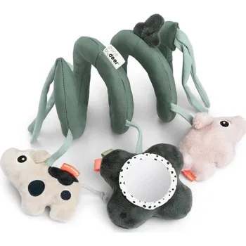 Hračka pro nejmenší DONE BY DEER Aktivní spirála Tiny farm zelená