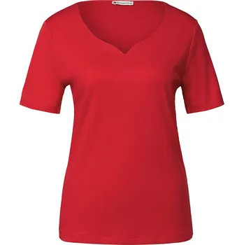 Dámské tričko 729644 - Tričko se srdcovým výstřihem Street One - pro ženy - vel. 38 - barva: červená