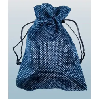 Dárková taška Modrý dárkový látkový pytlíček – stahovací, polyester 9 × 12 cm