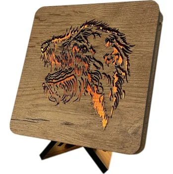 Lampička Li-Go "Vlkodav" lampa 19x19cm provedení povrchu: dub