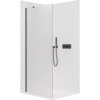 Cerano Sprchová zástěna Walk-in Onyx Y L/P, 8 mm, černá matná, mléčné sklo, 140x200 cm, CER-8050BD1144