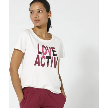 Tričko s potiskem a krátkými rukávy režná/růžová 50