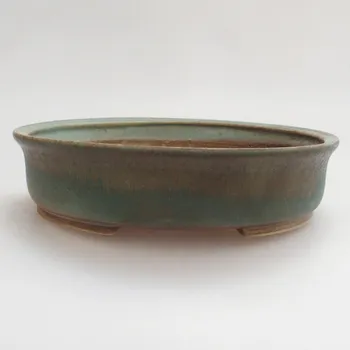 Květináč Keramická bonsai miska 17 x 15 x 4 cm zelená 160966