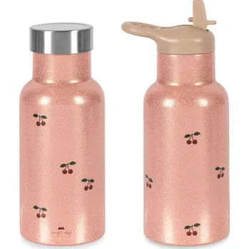 Kovová třpytivá termo láhev na vodu Cherry Glitter Konges Slojd