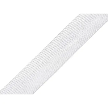 Hladký oboustranný popruh s leskem šíře 25 mm, barva 1 Off White