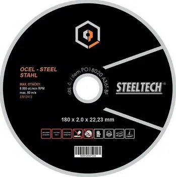 Řezný kotouč Kotouč řezný na kov 180x2.5 STEELTECH OPTIMA