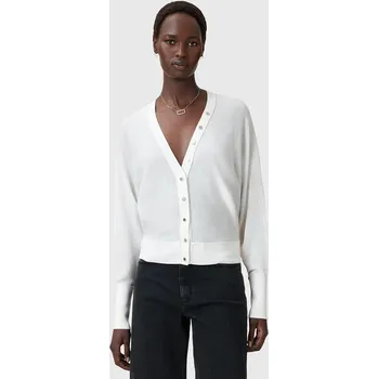 Dámský svetr Vlněný kardigan AllSaints HONOR dámský, bílá barva, W002KD 00X, vel. L