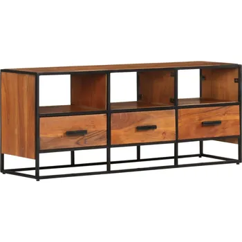 Televizní stolek vidaXL TV stolek 110 x 30 x 45 cm masivní recyklované dřevo [327448] Barva: tmavě hnědá