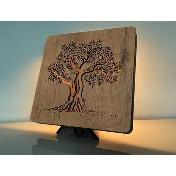 Lampička Li-Go "Olivovník" lampa 31x31cm provedení povrchu: dub světlý