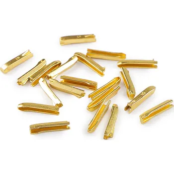 Spodní koncovka na opravu kovového dvoucestného zipu, barva 2 žluté zlato