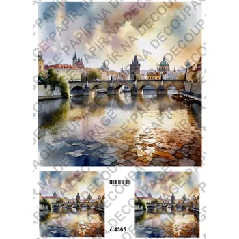 Umělecký papír Rýžový a soft papír na decoupage - Praha - KB4365 Materiál: Soft, Rozměr: A4