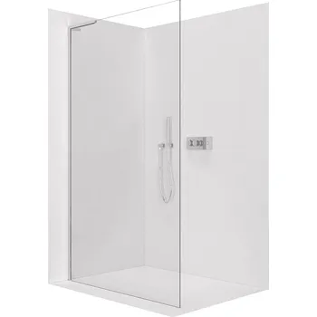 Cerano Sprchová zástěna Walk-in Onyx L-levá vzpěra, 8 mm, chrom, transparentní sklo, 140x200 cm, CER-8050BD880