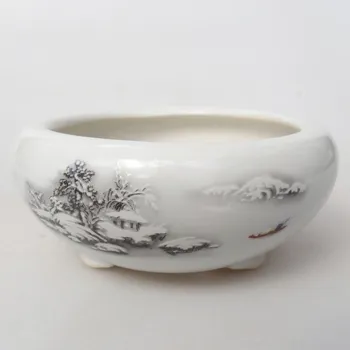 Květináč Keramická bonsai miska 10 x 10 x 5 cm bílá 162927