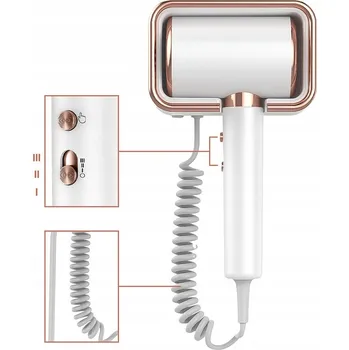 Fén Nástěnný fén na vlasy bílý 2000 W s ionizací