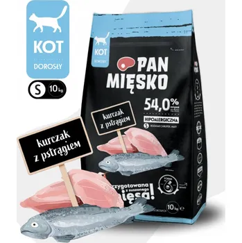 Krmivo pro kočku Suché krmivo pro kočky Pan Mięsko kuře s pstruhem, hypoalergenní, 10 kg S