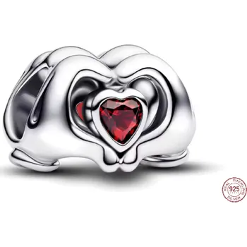 Přívěsek Charm Sterlingové stříbro 925 Spojená srdce – Symbol věčné lásky Forever Love, korálek na náramek láska