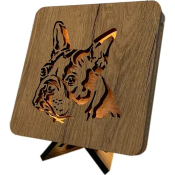 Lampička Li-Go "Buldoček" lampa 19x19cm provedení povrchu: dub