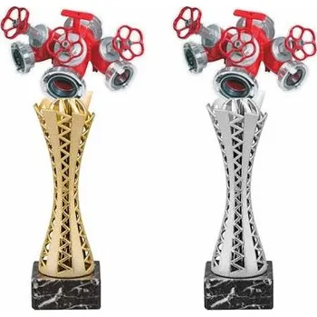 Hasičská trofej - rozdělovač - Barva: Zlatá Výška: 27cm Text: Žádný