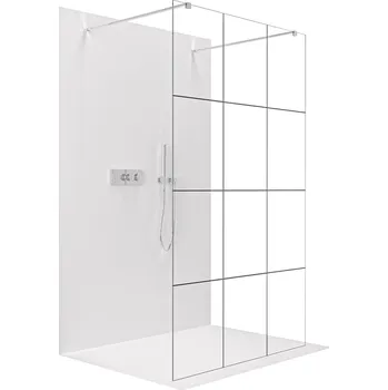 Cerano Sprchová zástěna Walk-in Onyx Duo L/P, 8 mm, hranatá vzpěra, chrom, industriální sklo, 90x200 cm, CER-8050BD1821