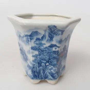 Květináč Keramická bonsai miska 10 x 9 x 9 cm bílá 162938