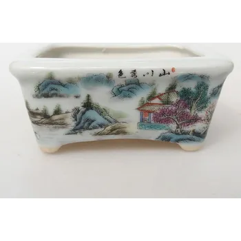 Květináč Mini bonsai miska 8 x 6,5 x 3,5 cm bílá 162906