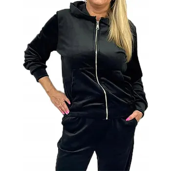 Podprsenka Z404 TEPLÁKOVKA VELUR S KAPUCÍ ČERNÝ vel.