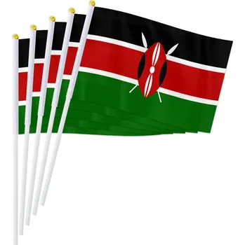 Vlajka Keňa 14 x 21 cm na plastové tyčce