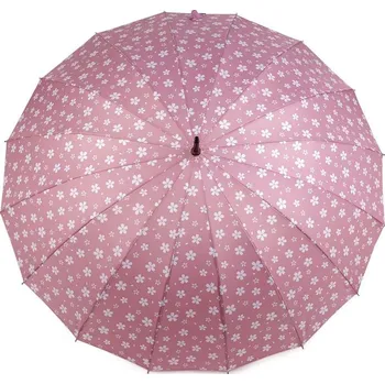 Deštník Dámský vystřelovací deštník květy - 1 starorůžová sv.